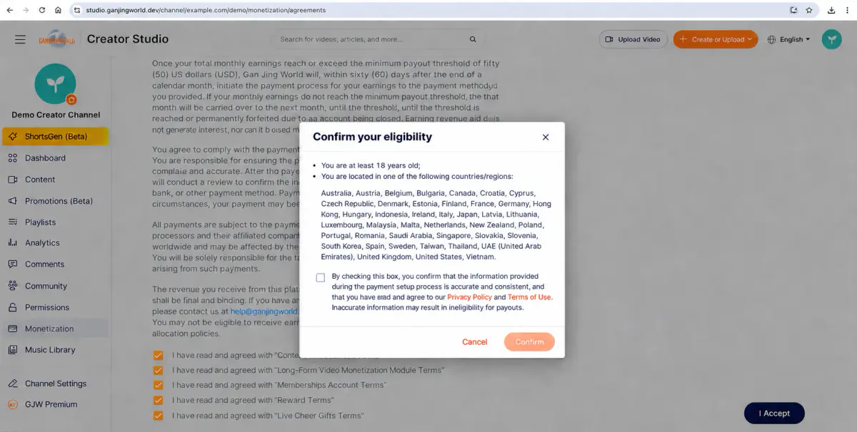 Eligibility confirmation. Answer accurately; do not enter incorrect information just to continue.