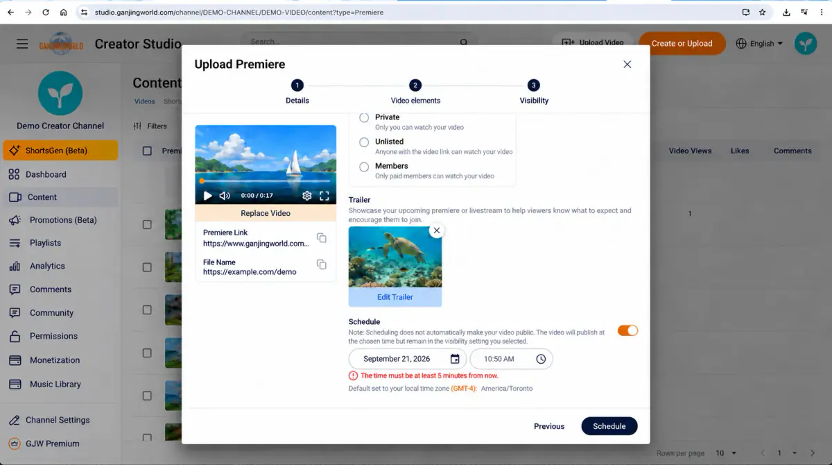 After adding a trailer, you can preview, edit, or remove it.
